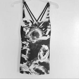 Lucy Athletic Black and White Floral Top